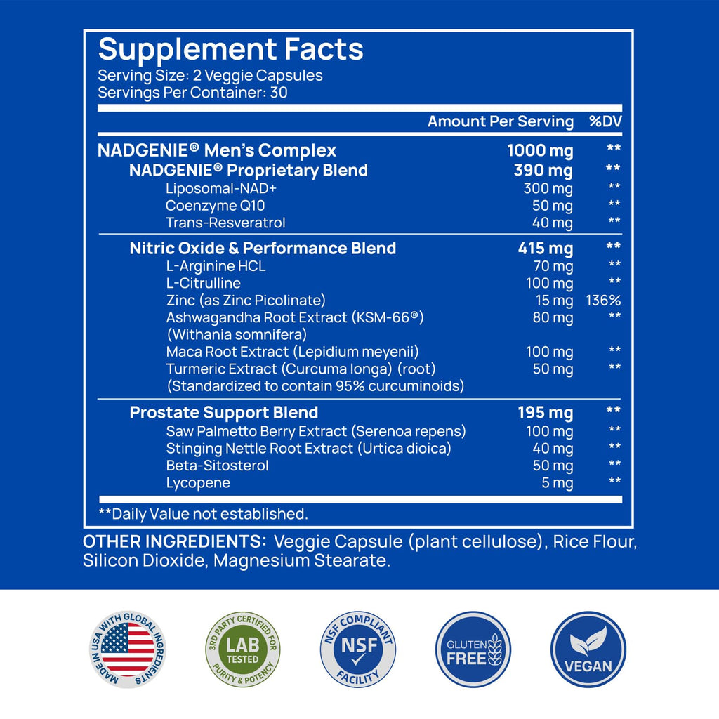 Selerb NAD+ Supplement for Men - 60 Capsules