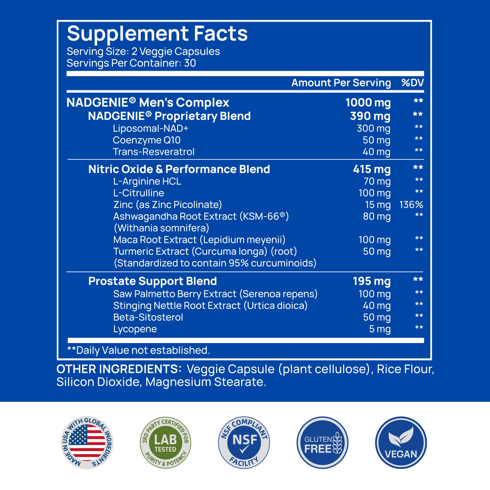 Selerb NAD+ Supplement for Men - 60 Capsules